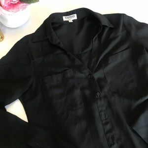 Express | Flowy black dress shirt